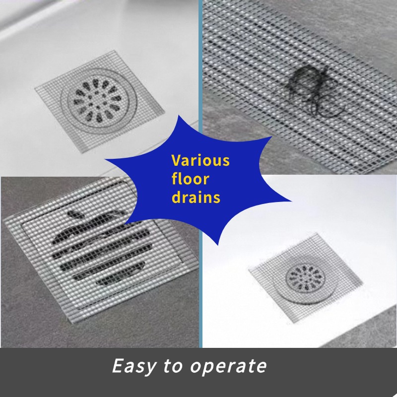 2-Pack 5cm X 7m Bathroom Drain Hair Catcher, Waterproof Shower Floor Mesh Tape, Kitchen Sink Strainer Sticker, Insect Clog Prevention 5