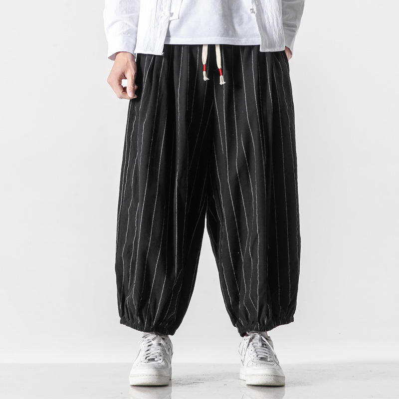 Bloomers Men's Chinese Style Cotton And Linen Men's Casual Pants