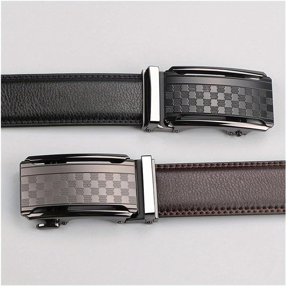Men Belt Leather Belt For Men With Anti-Scratch Buckle Control Design For Formal Work Or Casual — foto 3