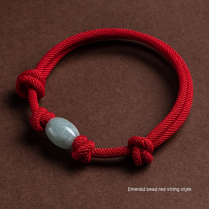 Emerald Bead Red Rope