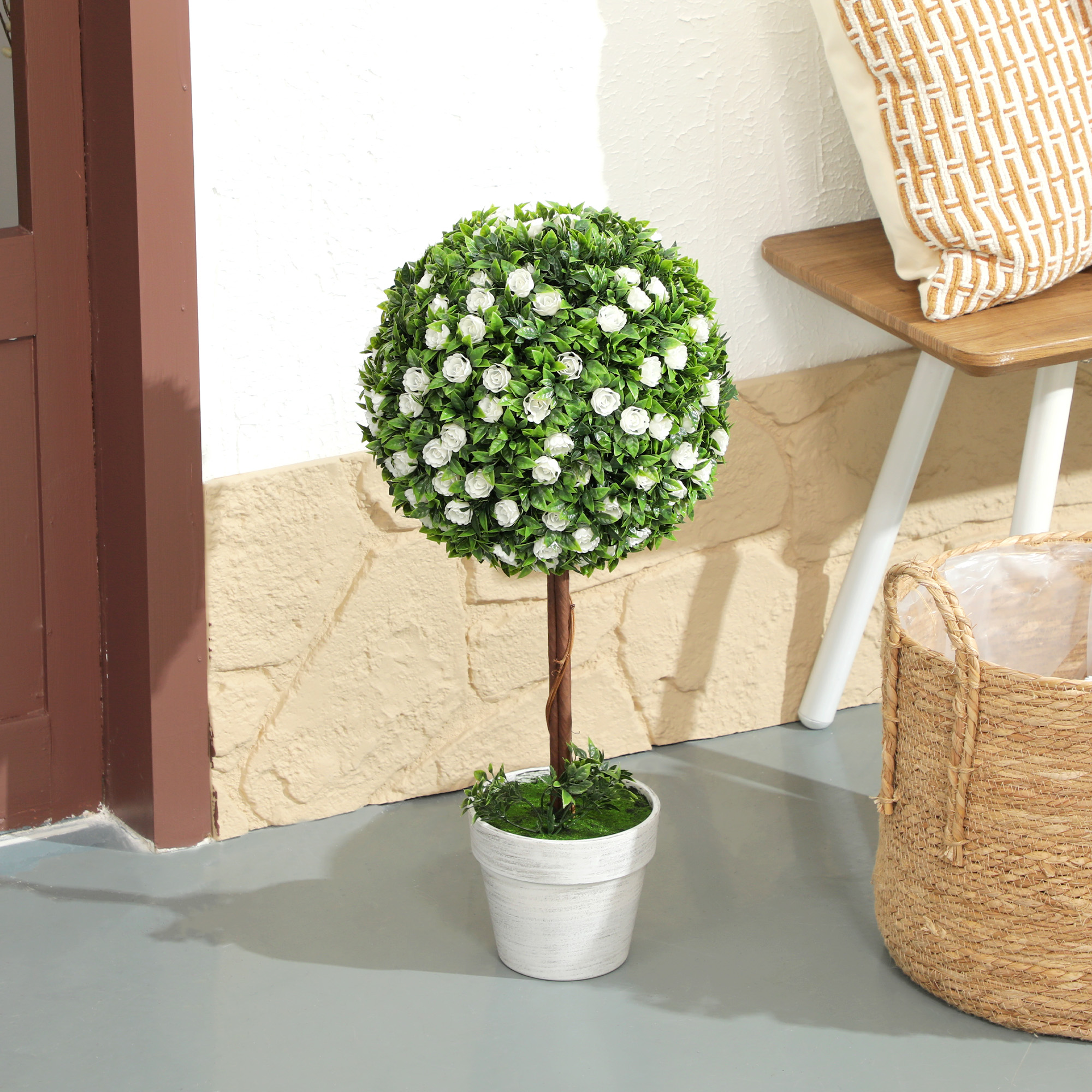 Two Pot Decorative Simulation Plant Set, Nine Lily Flower Potted Plants, Fake — image 10