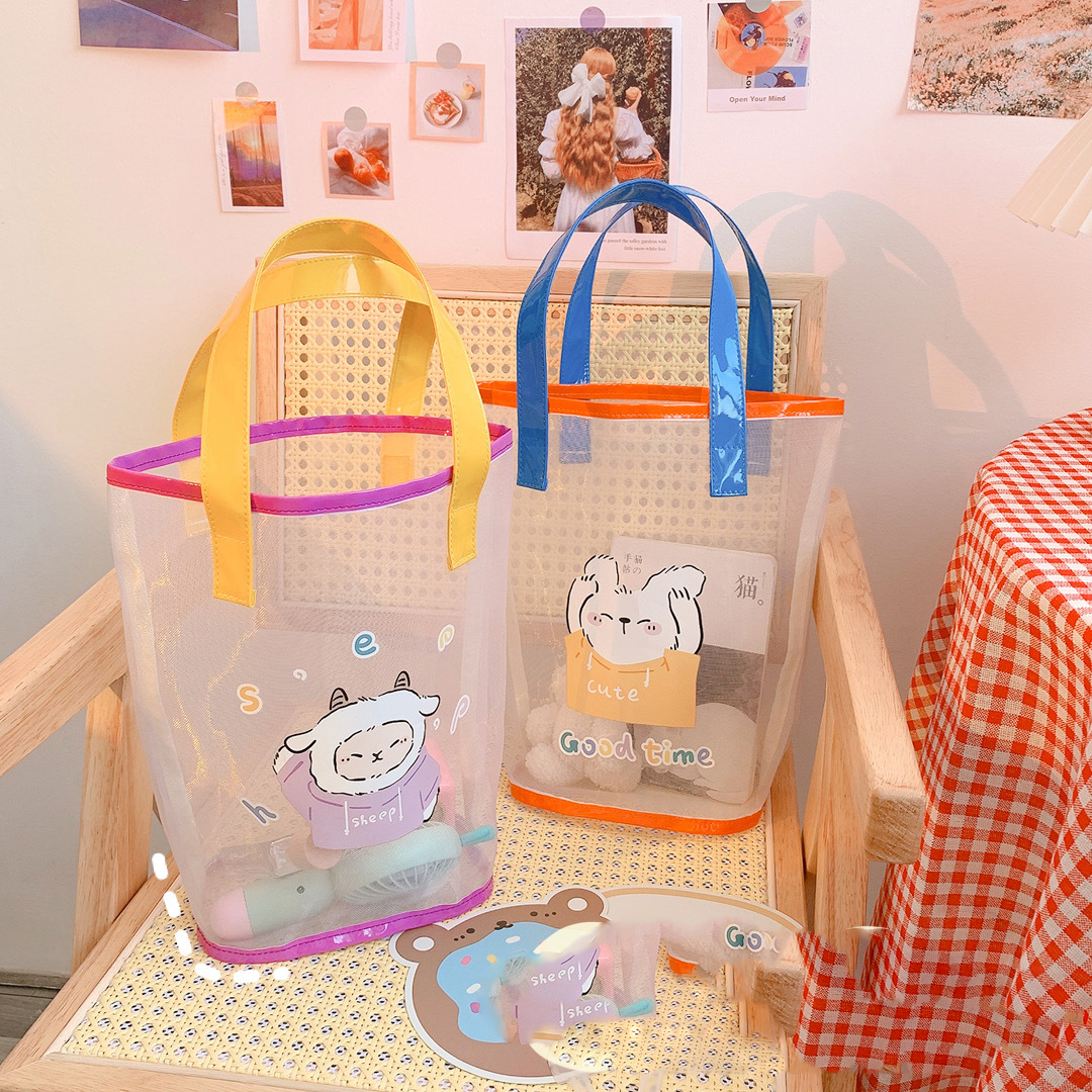 Large-capacity Love Girl Heart Hand Carrying Mesh Bag