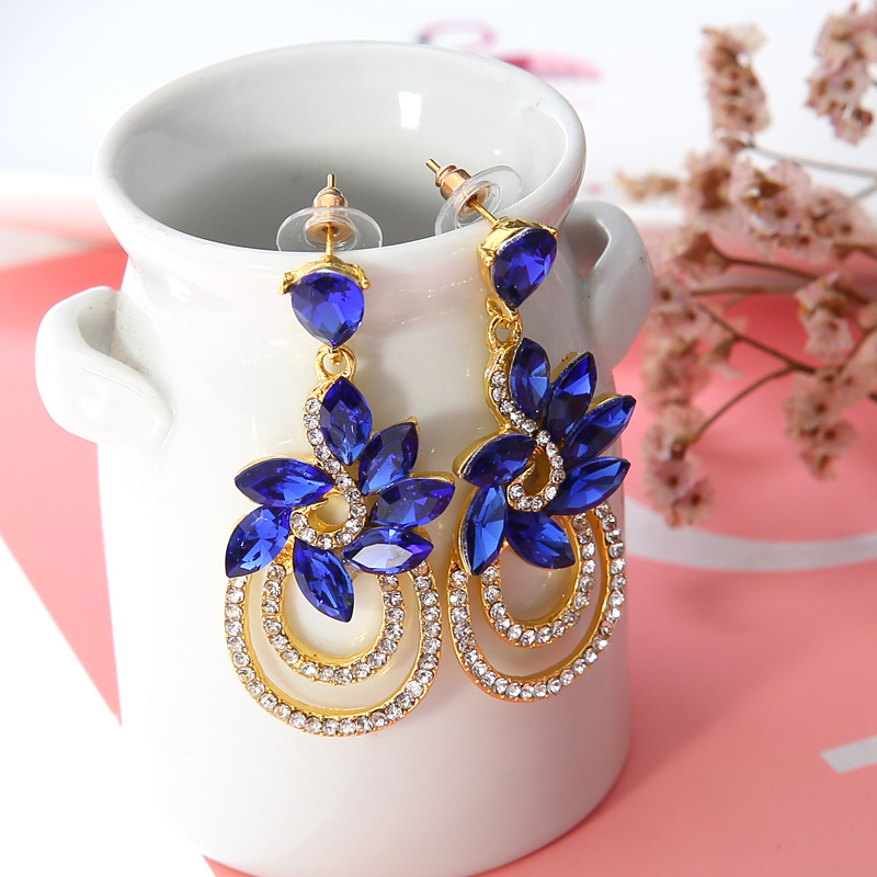 New European And American Fashion Flower Earrings