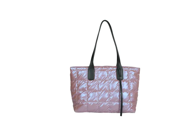 Trendy Lady's Bag, Solid Color Quilted Bag,Practical, Large capacity Fashion Handbag Pink - Shop at LoveMi