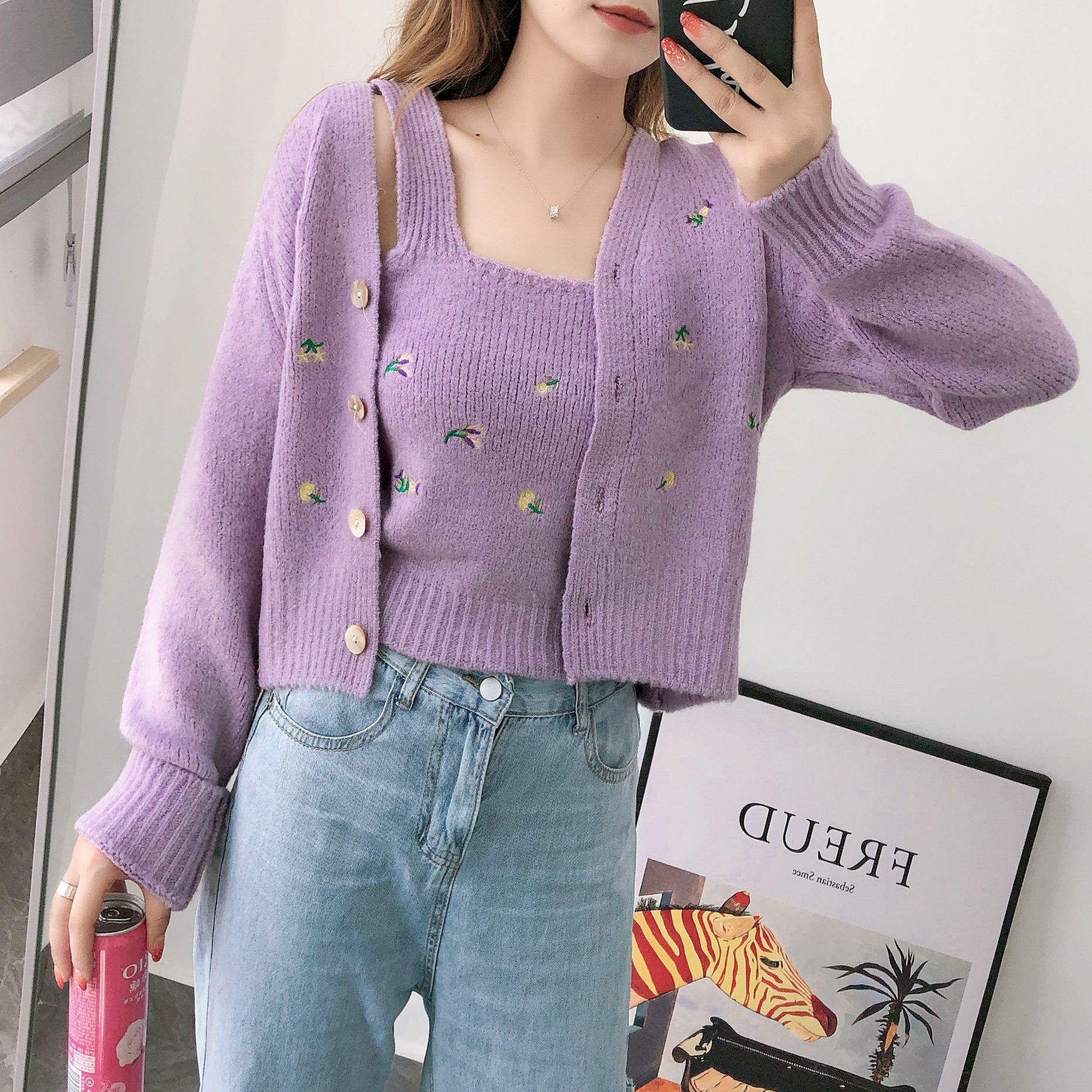 Sweater Outer Wear Knitted Cardigan Loose Fashion