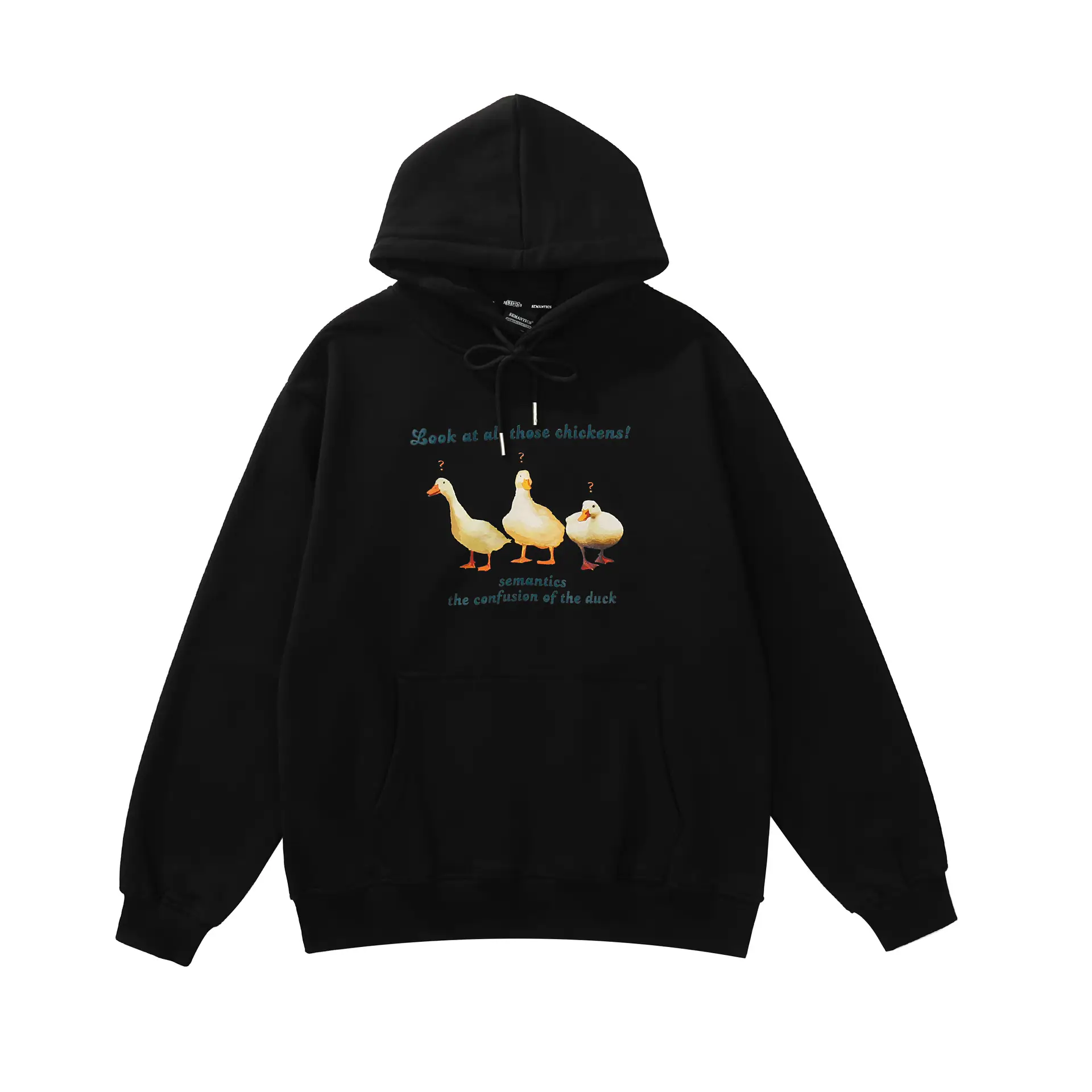 Net Red Duck Couple Plus Fleece Hooded Sweater