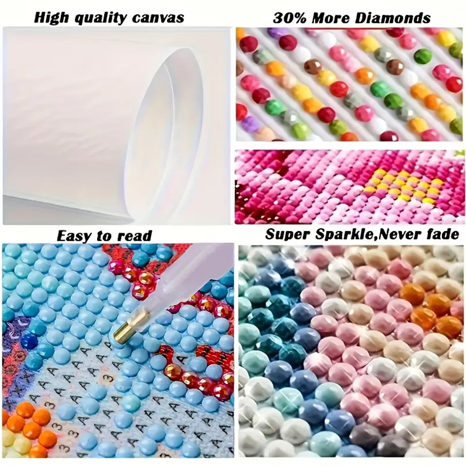 4 Packs Rhinestones Art Painting Kit