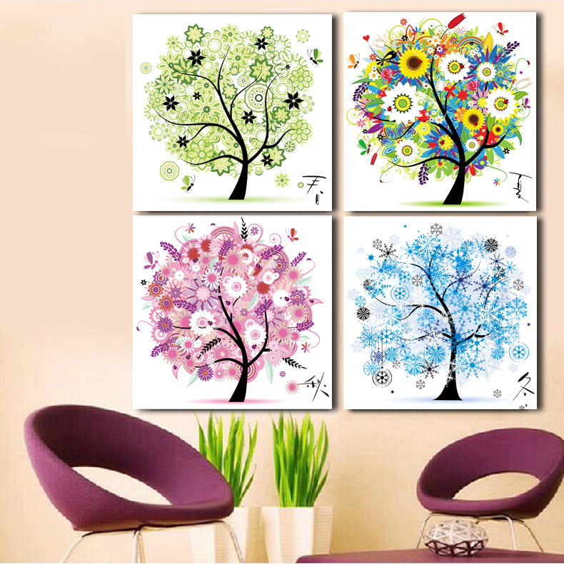 Living Room Thread Embroidery Small Pieces Small Spring, Summer, Autumn And Winter… — image 1