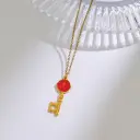 Stainless Steel Key-shaped Religious Series Pendant Necklace view 4