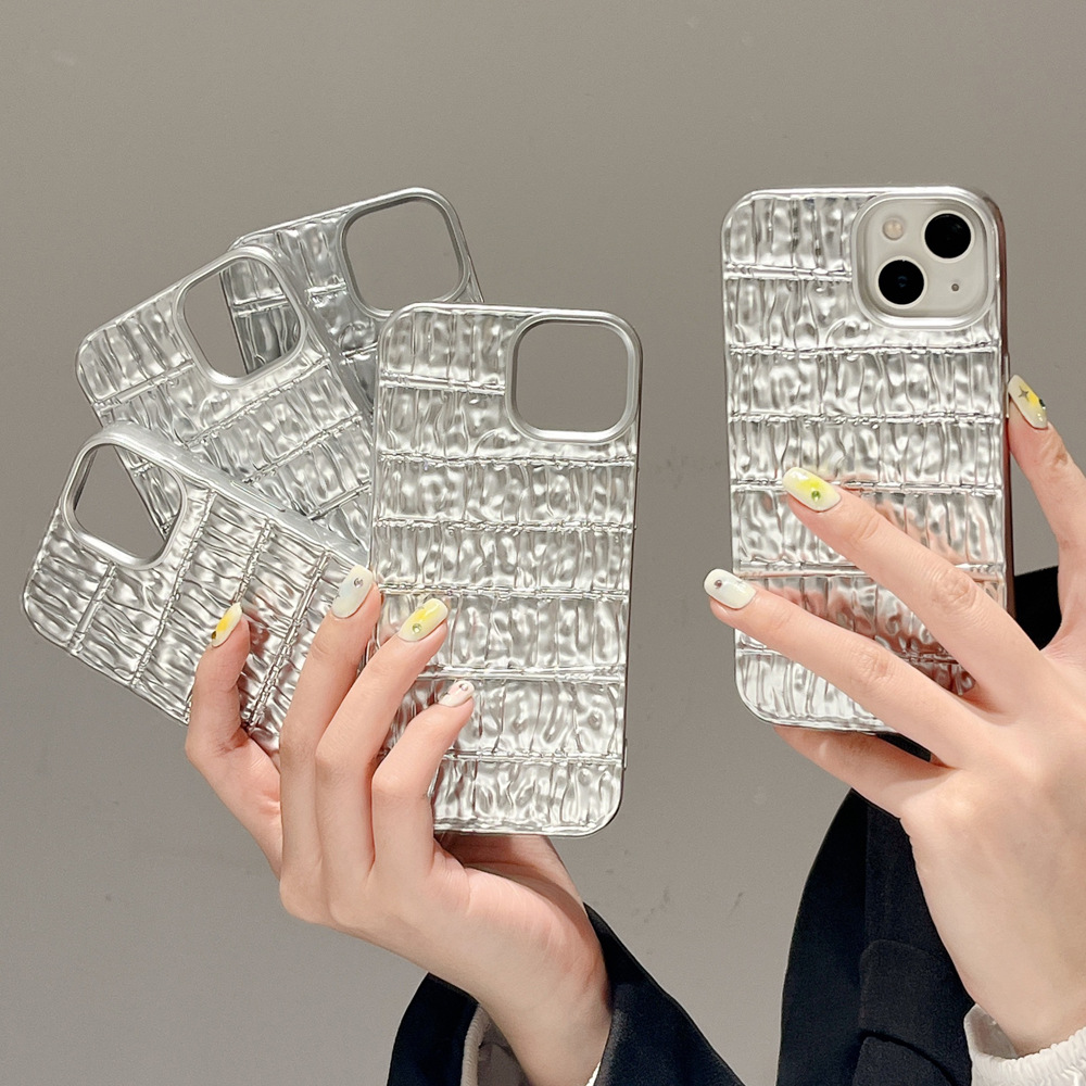 Funda iPhone14 color puro patrón tela alta gama celular