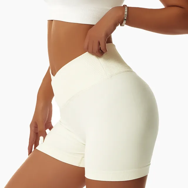 Tight Seamless Sports Shorts For Women Creamcolored - Shop at LoveMi
