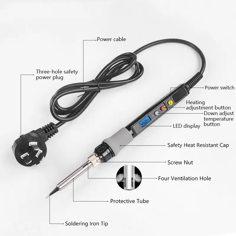 Digital Display Electric Soldering Iron High-power Precision Temperature Control
