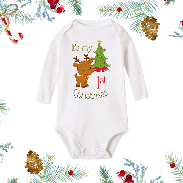 Christmas Newborn Baby White Long Sleeve Jumpsuit — foto 12