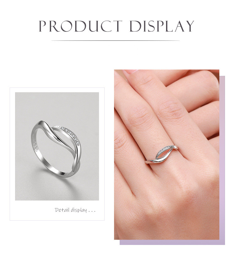 S925 Sterling Silver Micro-set Diamond Cross Ring