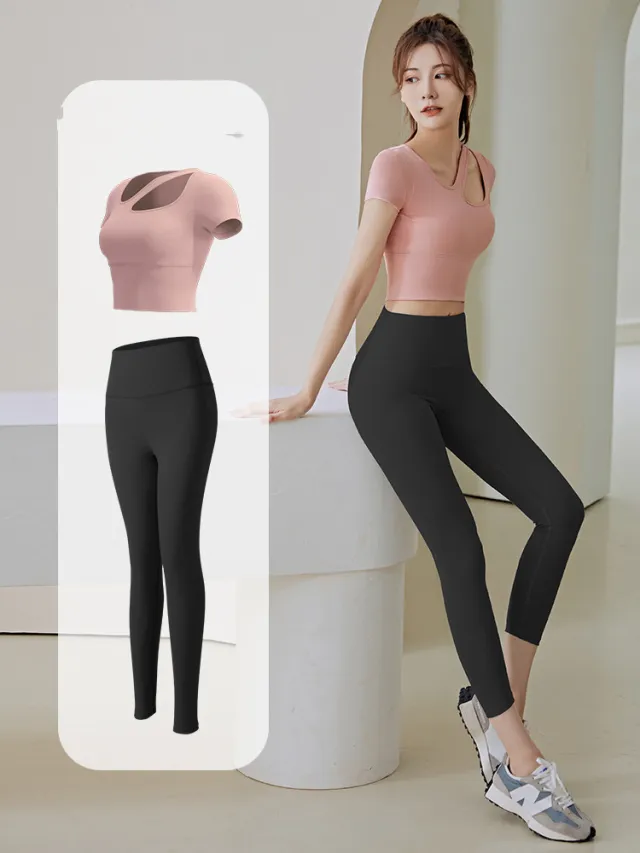 Breathable Professional Slimming Running Quick drying Sports T shirt Barbie Pink Star Shining Black - Shop at LoveMi