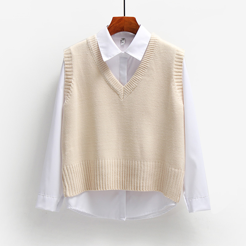 Waistcoat Short Loose Sleeveless Waistcoat Sweater