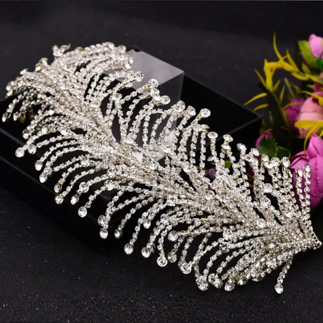 Handmade Chain Rhinestone Soft Silk Hair Accessories Silver - Shop at LoveMi