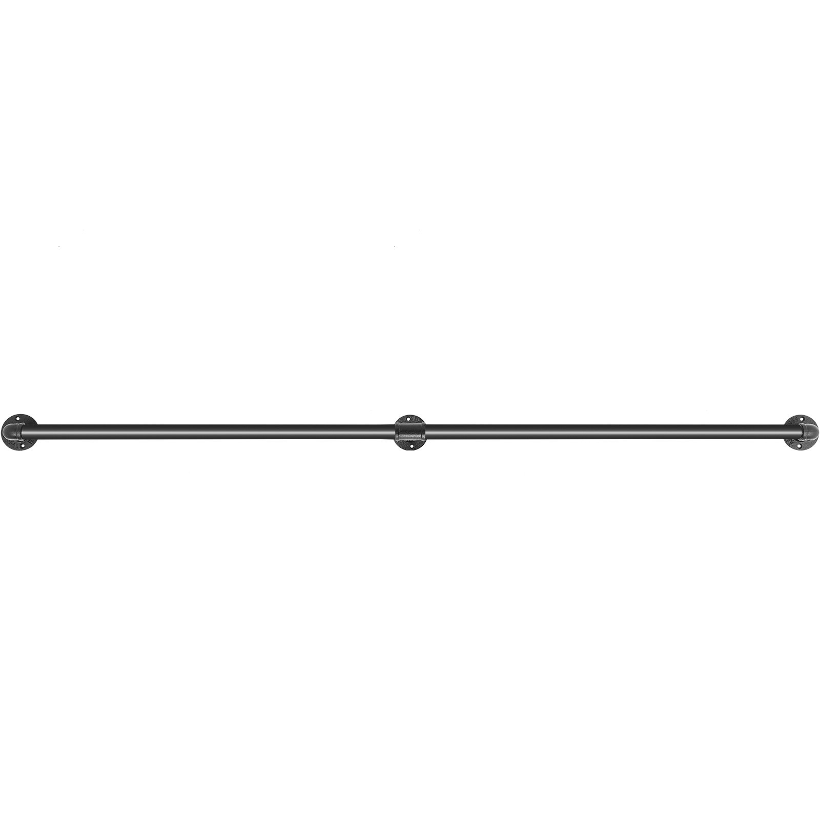 VEVOR Pipe Stair Handrail, 6FT Staircase Handrail, 440LBS Load Capacity Carbon Steel Pipe Handrail, Industrial Pipe Handrail With Wall Mount Support, Round Corner Wall Handrailings For Indoor, Outdoor image 8
