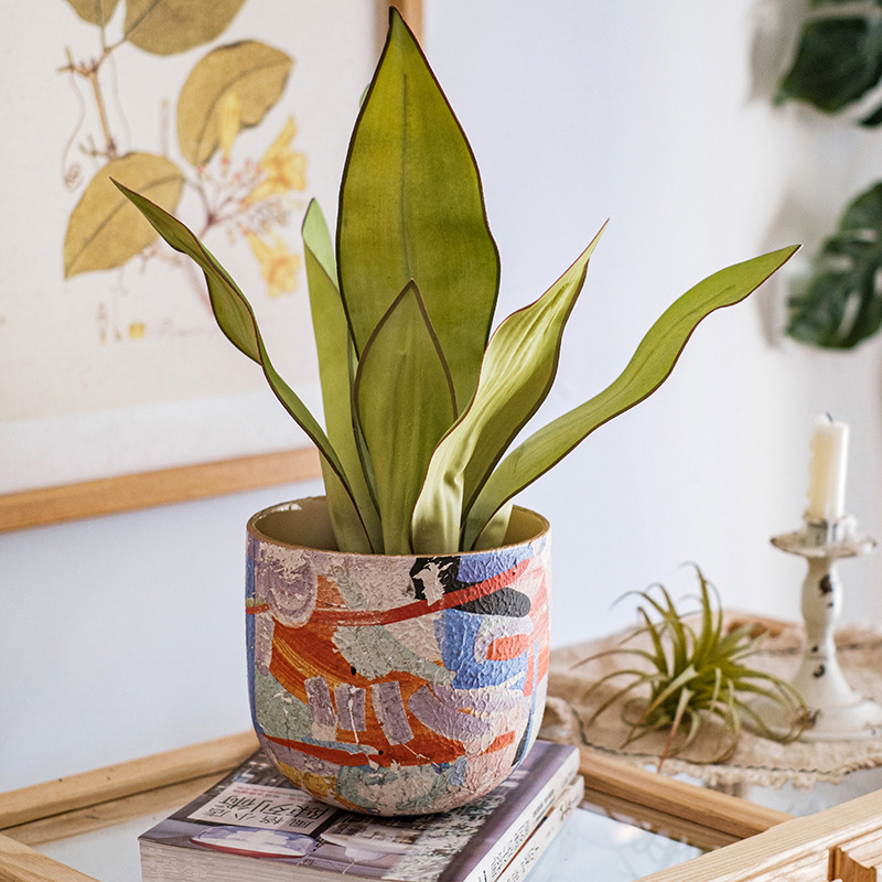 Ceramic planter medium art