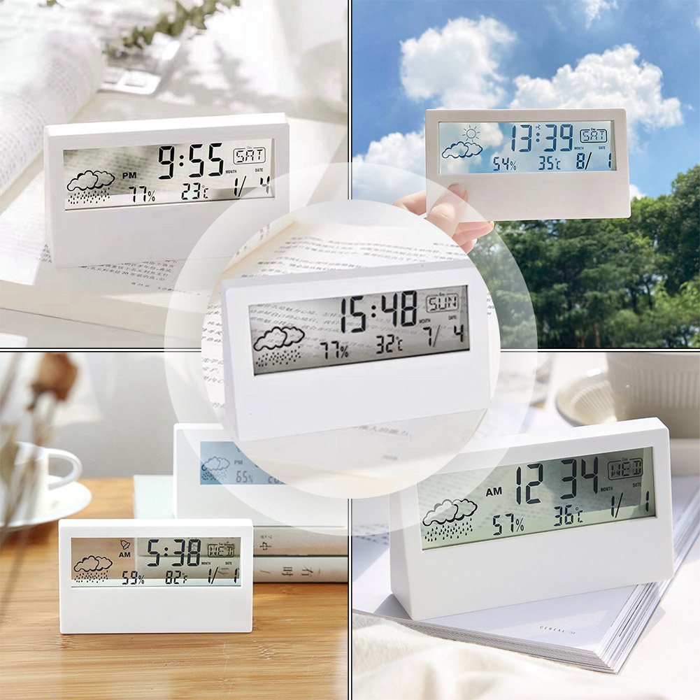 Title 8, Alarm Clock Thermo Hygrometer Clock Creative We...