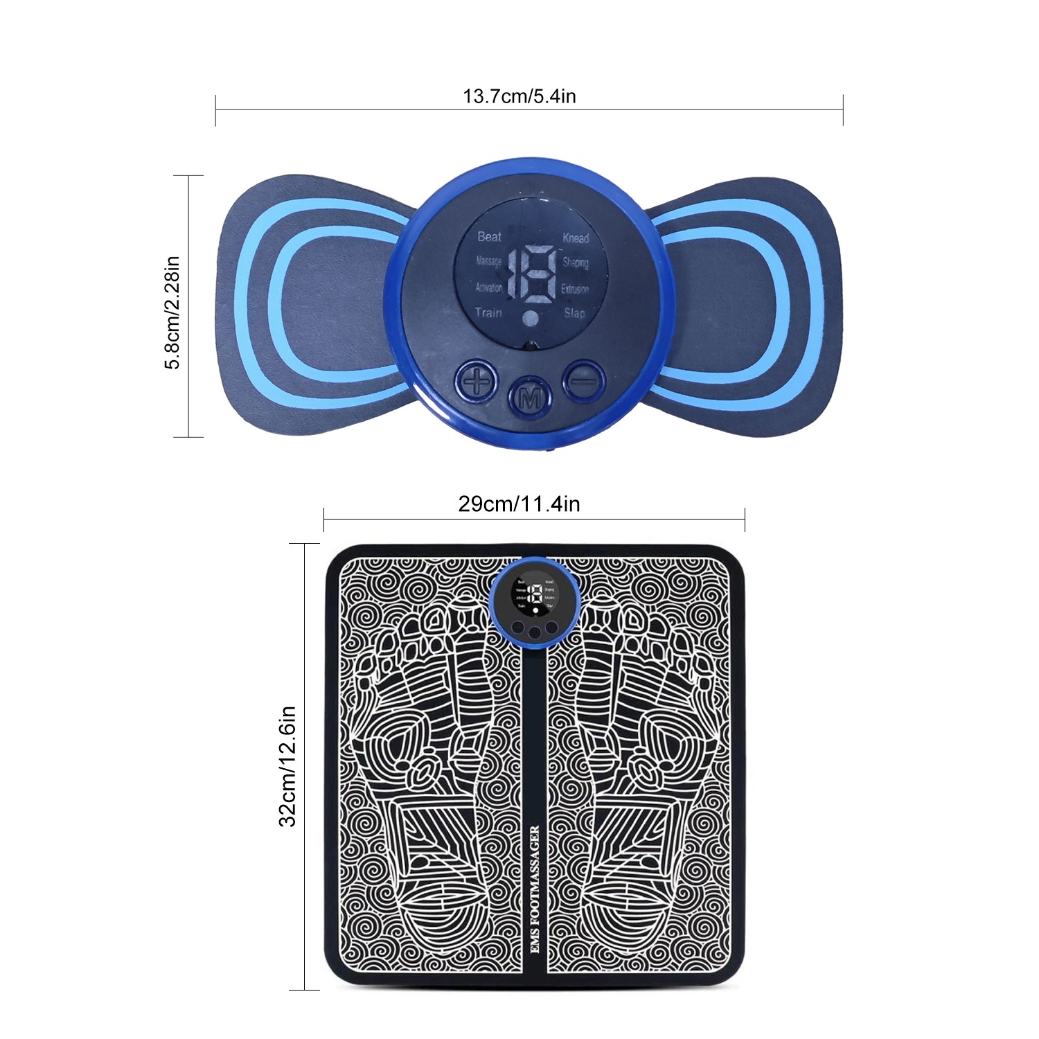 Electric EMS Mini Cervical Neck Foot Massager Cordless Portable USB — image 2