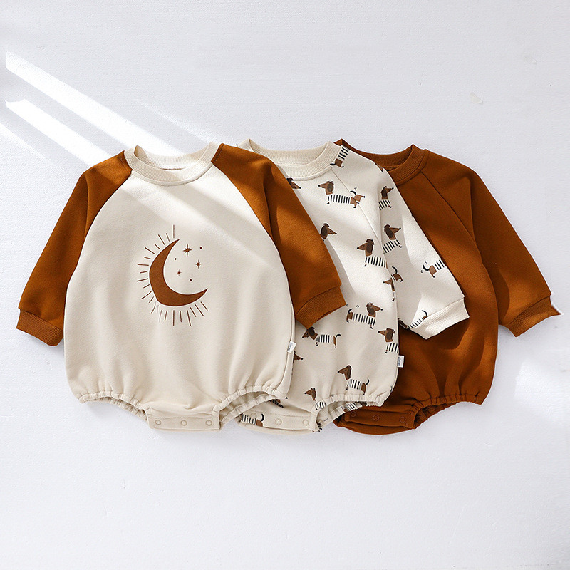 Boys And Girls Baby Long-sleeved Bodysuit Triangle Jumpsuit