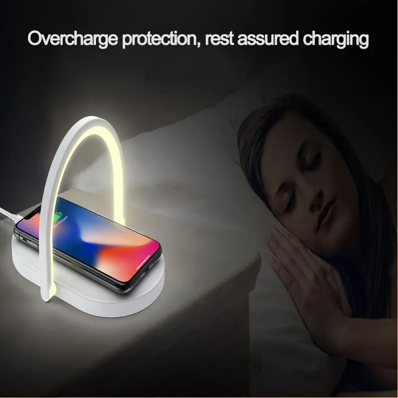 3 In 1 Foldable Wireless Charger Night Light Wireless Charging Station Stonego LED Reading Table Lamp 15W Fast Charging Light – image 3