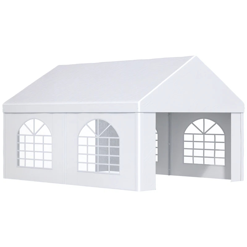 13 X 16.5 Ft Heavy Duty Party Tent Outdoor Gazebo Wedding Tent Event Shelter Carport BBQ With Removable Sidewalls & Windows, Outside Waterproof Canopy For Parties, White