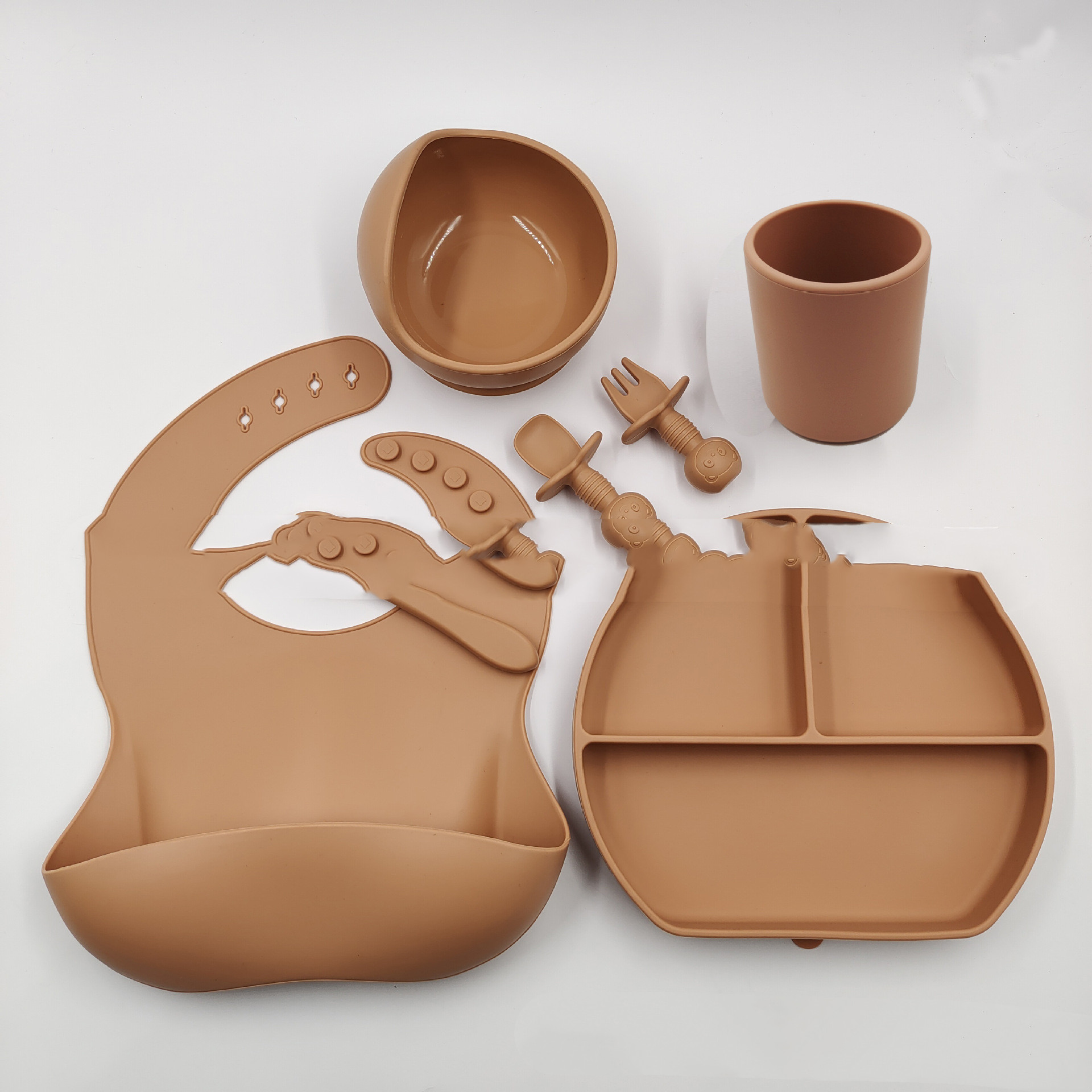 d4c9b8b5 2fcf 41c8 919b f39ef375d021 - Silicone Children's Cutlery Set Baby Food Supplement Plate
