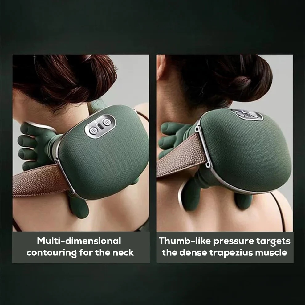 Heated Neck & Shoulder Massager - Hand-Shaped Deep Tissue Massage Tool