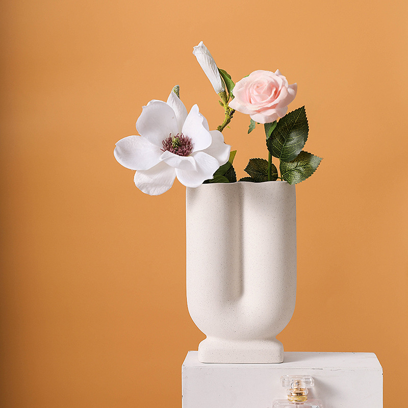 Creative Frosted Ceramic Vase With Metal Spots - 2