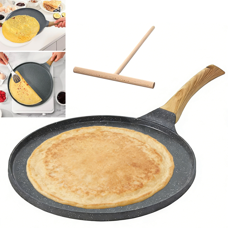 Nonstick Crepe Pan Flat Skillet Tawa Griddle Turner Roti Dosa Pancake Frypan Hot - thumbnail