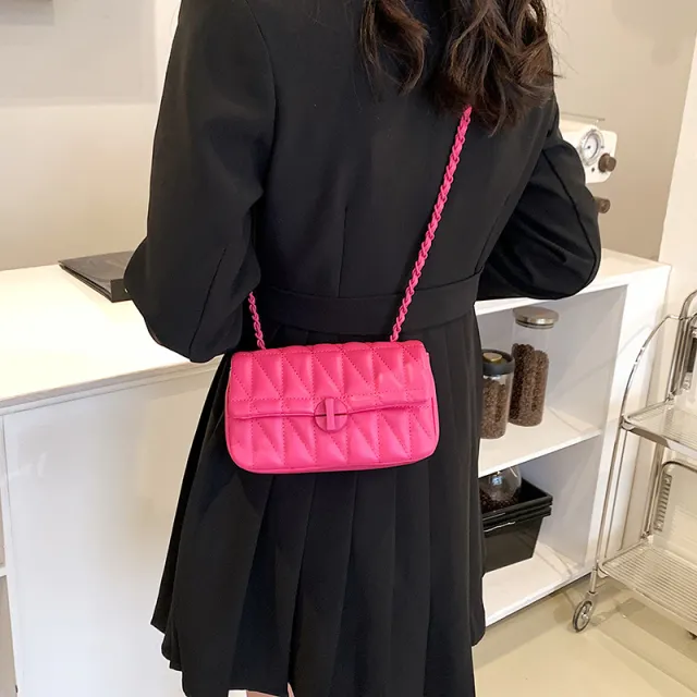 Women's Versatile Rhombus Chain Messenger Bag Rose - Shop at LoveMi