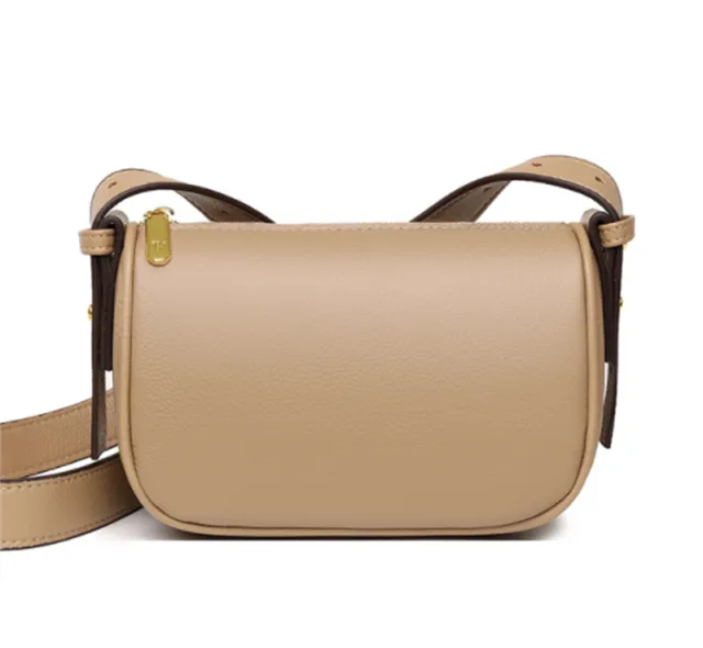 Simple One Shoulder Crossbody Ladies Leather Bag Khaki - Shop at LoveMi