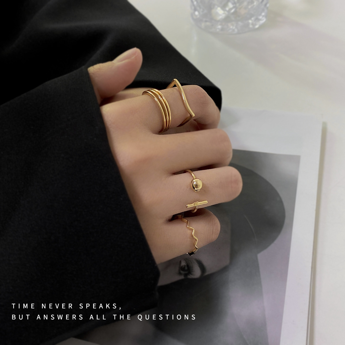 European And American Style Retro Four-piece Ring Ins Fashion