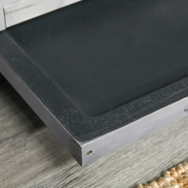 Wooden Mobile Rabbit Hutch With Wheels, Run Box, Slide-out Tray, Ramp