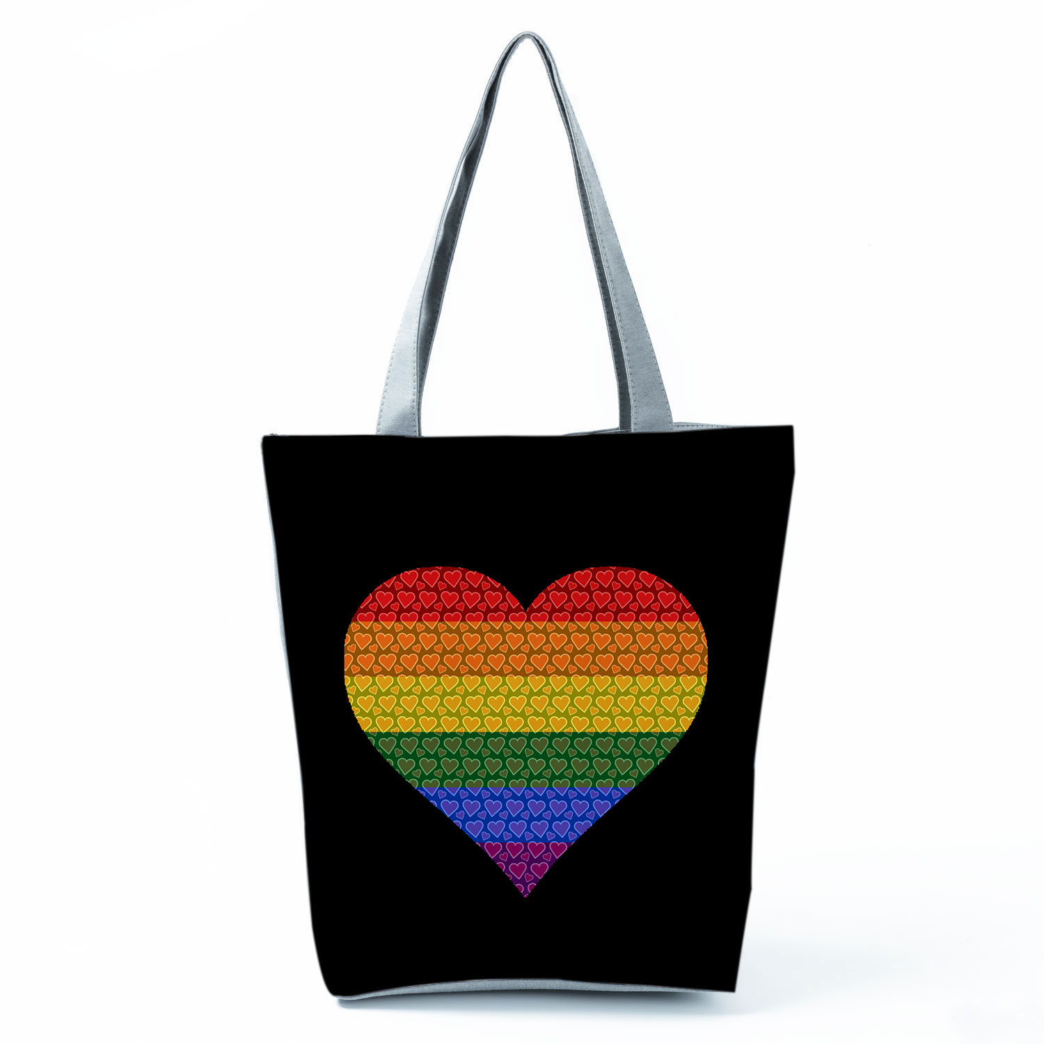 Title 3, Bolsa de ombro casual com estampa Rainbow Engli...