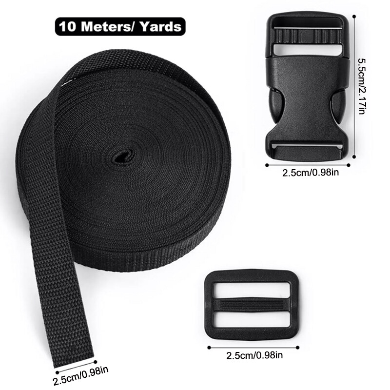 10M Heavy Duty Nylon Webbing Strap Tape-25Mm Wide Backpack Strapping Chest 10