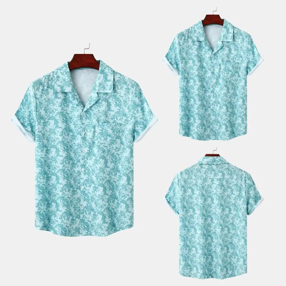 Beach 3D Printing Trend Loose Short Sleeve Big Shirt