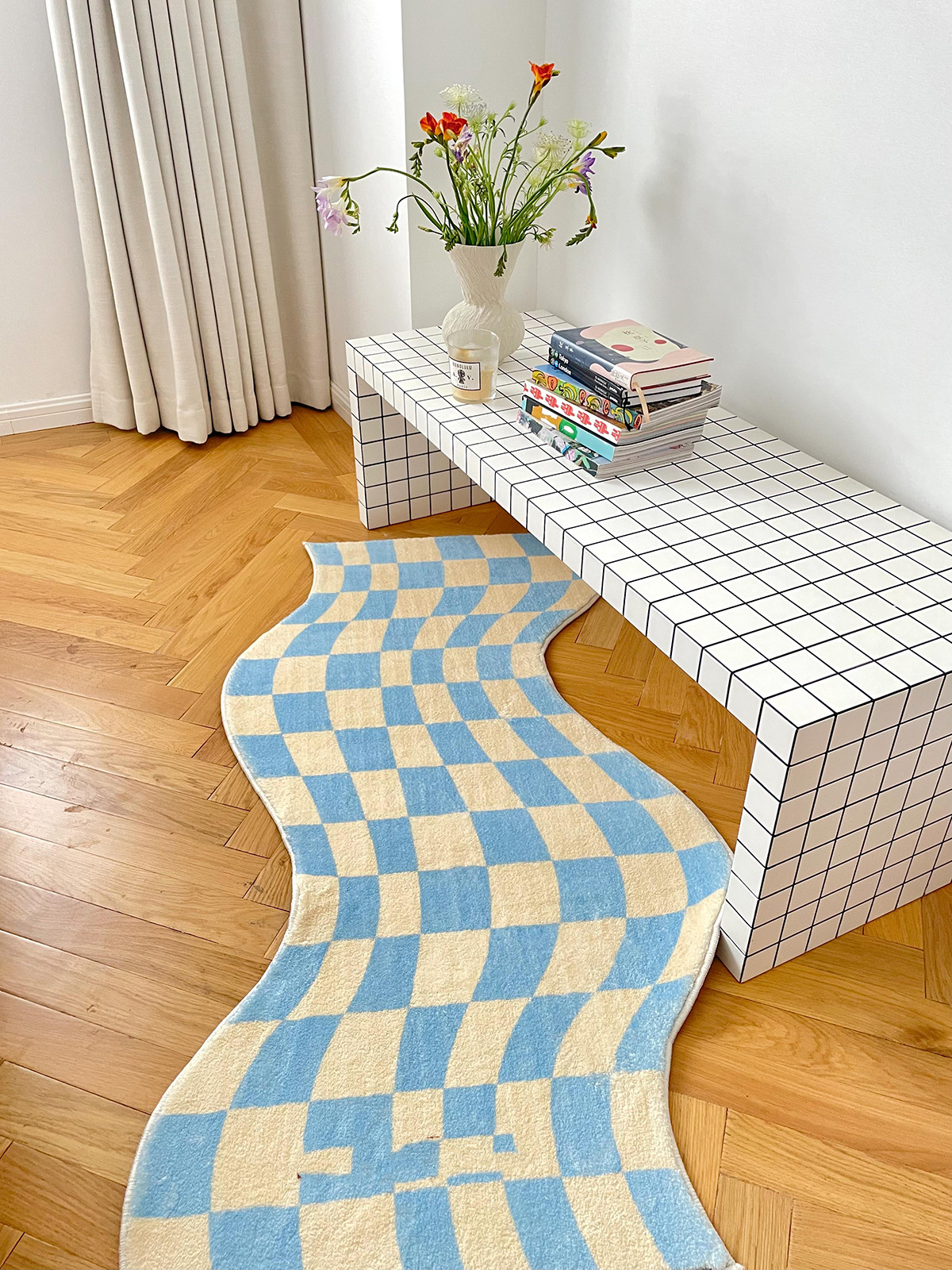 d4d850a2 b22d 4721 8dcc 097fb6ab150f - Design Special-shaped Checkerboard Bedroom Plush Doormat