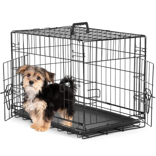 A Dog Cage With Two Doors 24Double Door - Shop at LoveMi