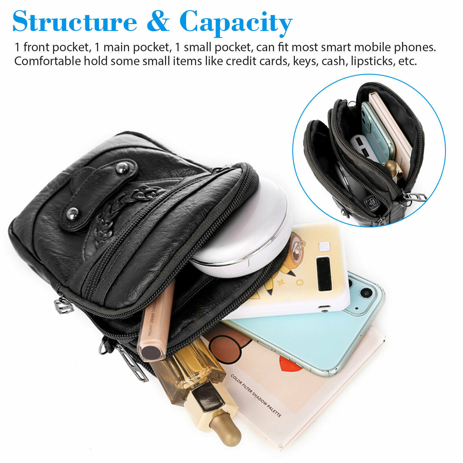 Small Cross-body Cell Phone Bag - Women's. we ship only inside the US, USPS First Class Package 2 Day Handling , 2-5 Day Shipping. Small Cell Phone Purse Wallet Shoulder Bag Case Cross-body Pouch Handbag for Women. Material: This women crossbody phone pur