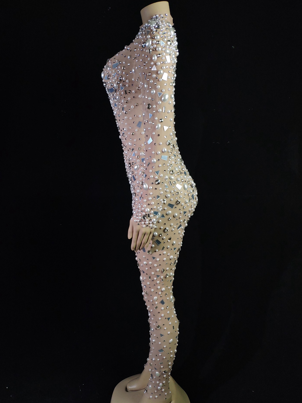 Diamond Jumpsuit Sequin Slim Fit Long Sleeves