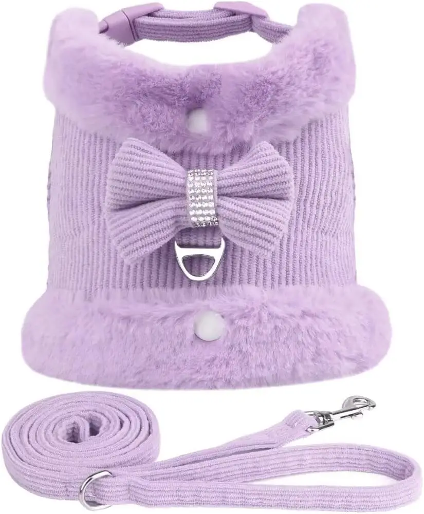 Cute Warm Small Dog Harness and Leash Set