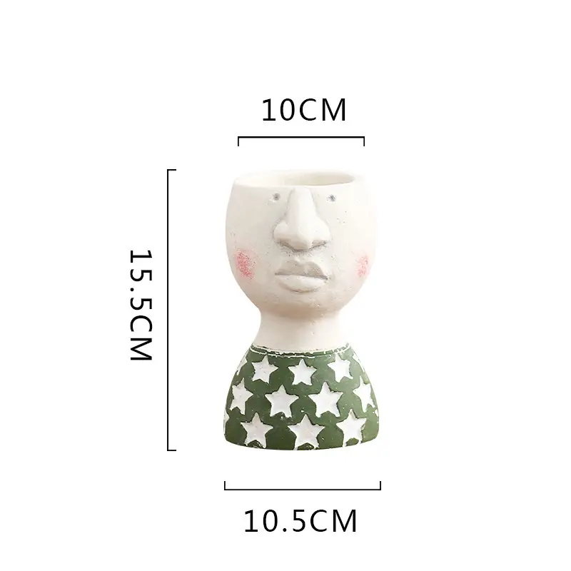 Succulent Creative Art Human Head Vase