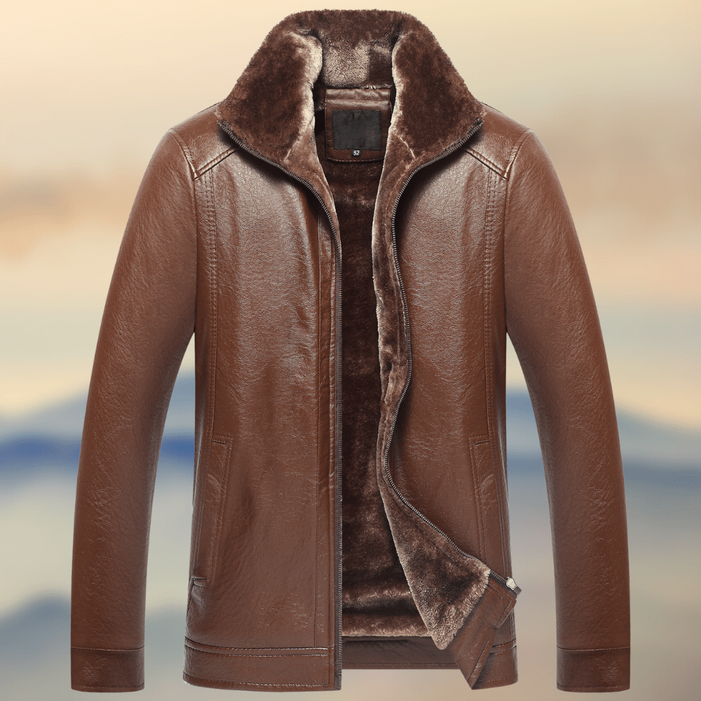 Winter New Plush And Thickened Pu Fur Father's Clothes