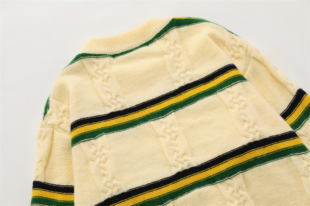 Sweaterstriped Sweater Men's Trendy Loose All Match Base