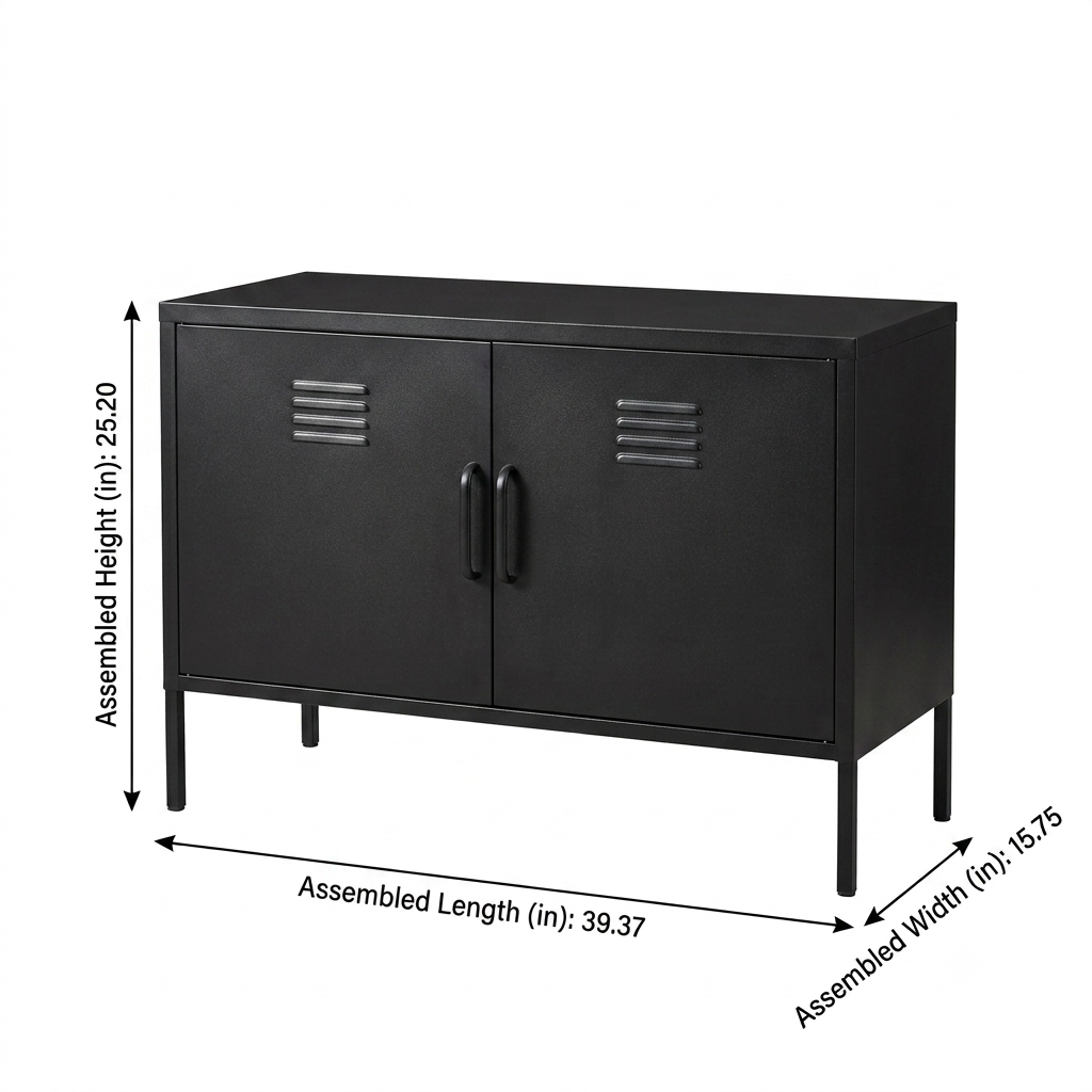 Black Metal Storage Cabinet, picture 3 of 5