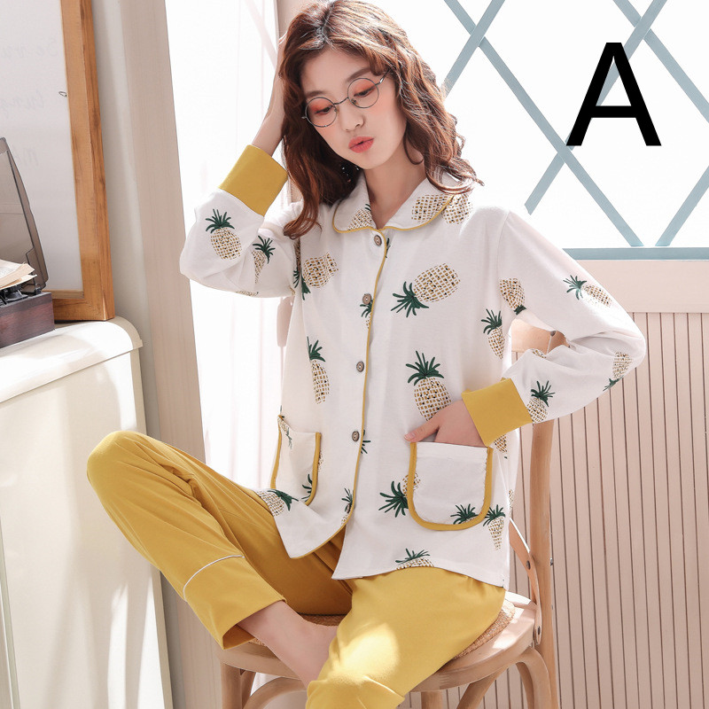 Title 3, Ladies Cotton Pajamas Cute Long-sleeved Summer ...