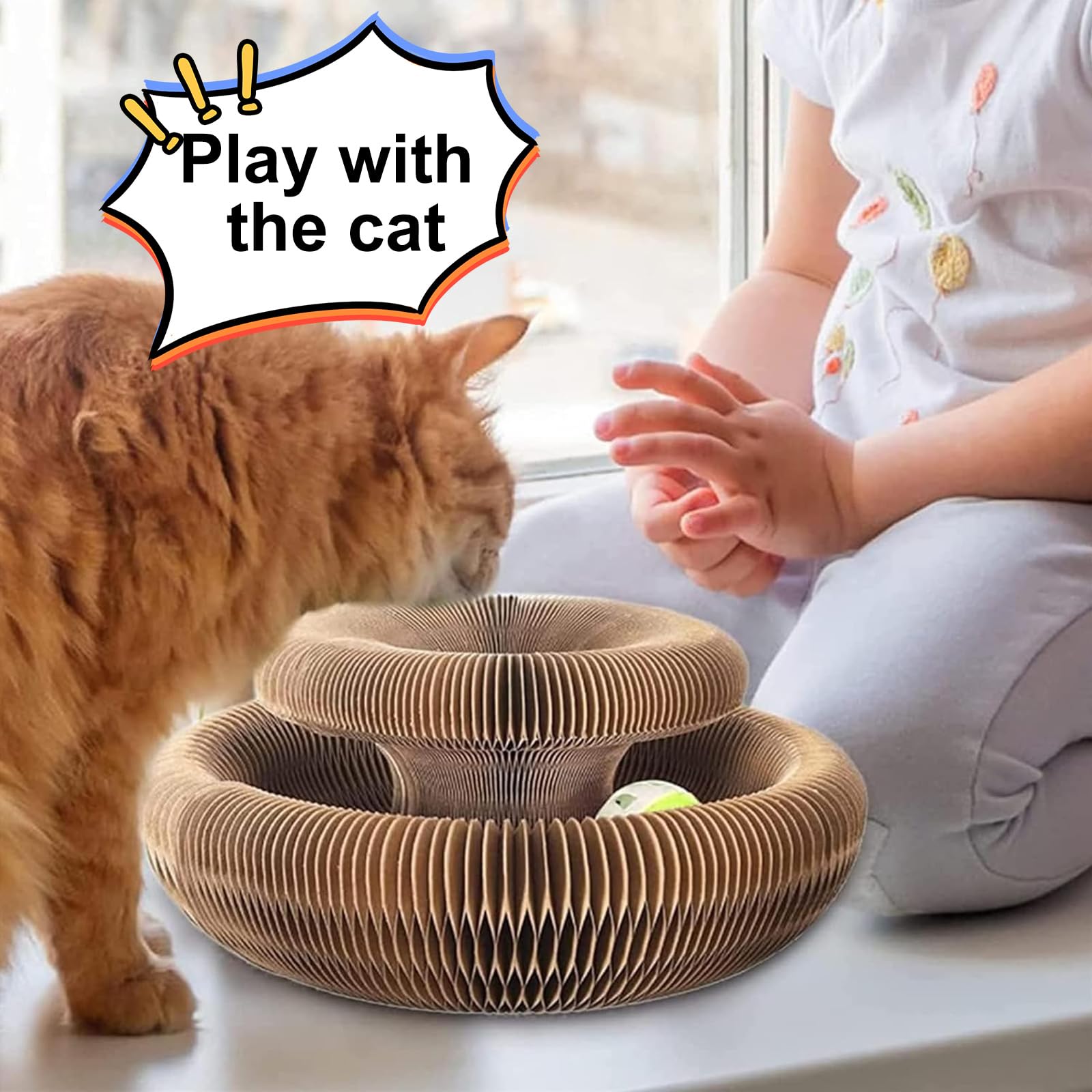 Cat Accordion Cat Toy Kitty Kurlz Cat Toy Ball Scratch Pad Magic Organ Cat Scratching Board Cat Scratcher — foto 9